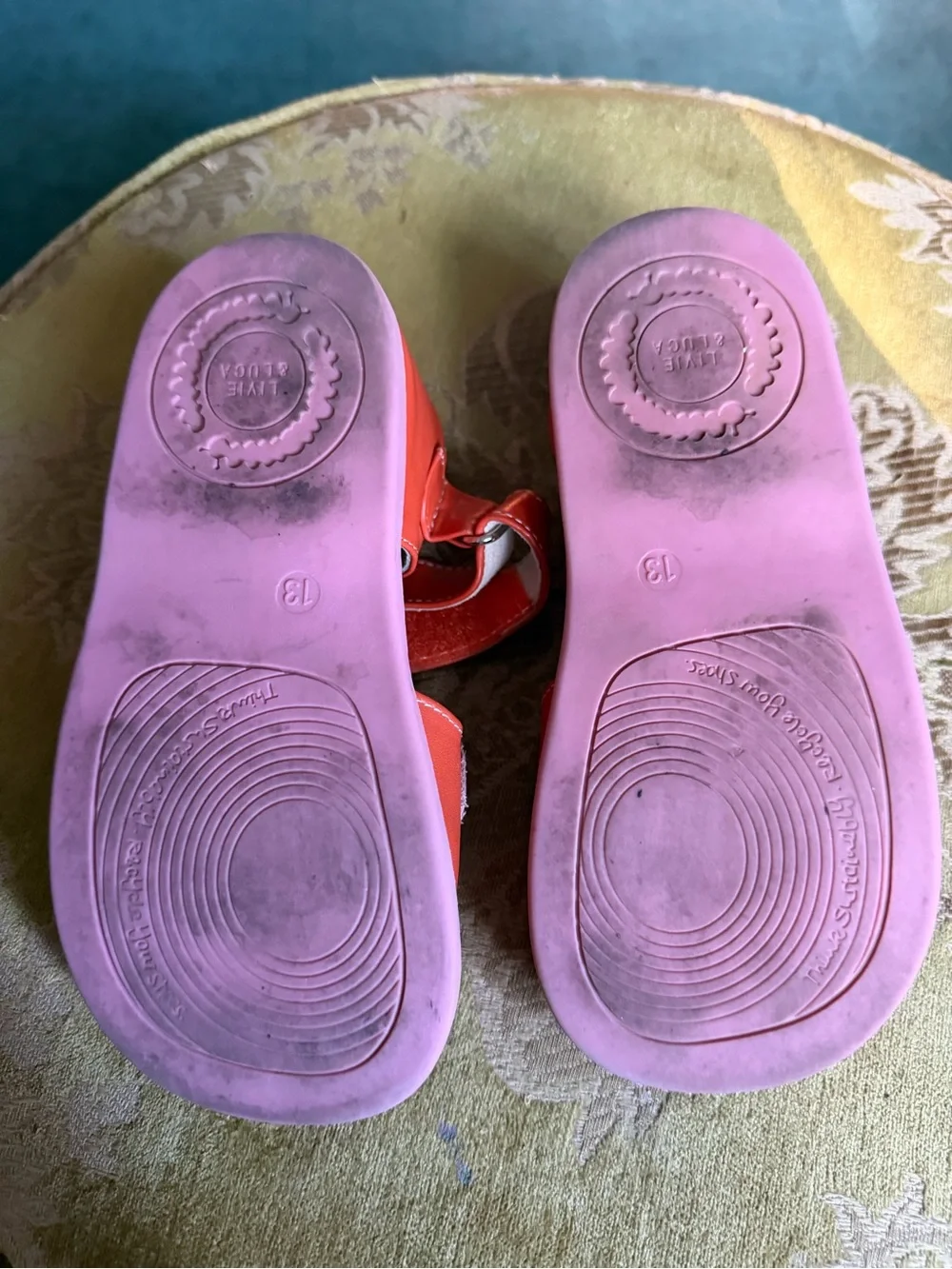 Livie and Luca Matilda Jane Orange and Pink Petal Shoes Girls Size 13